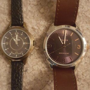 Two like-new Timex watches (one man's model, one a woman's), one with Indiglo